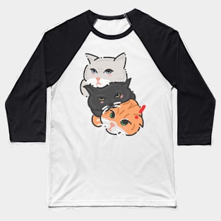 Three Cats Baseball T-Shirt